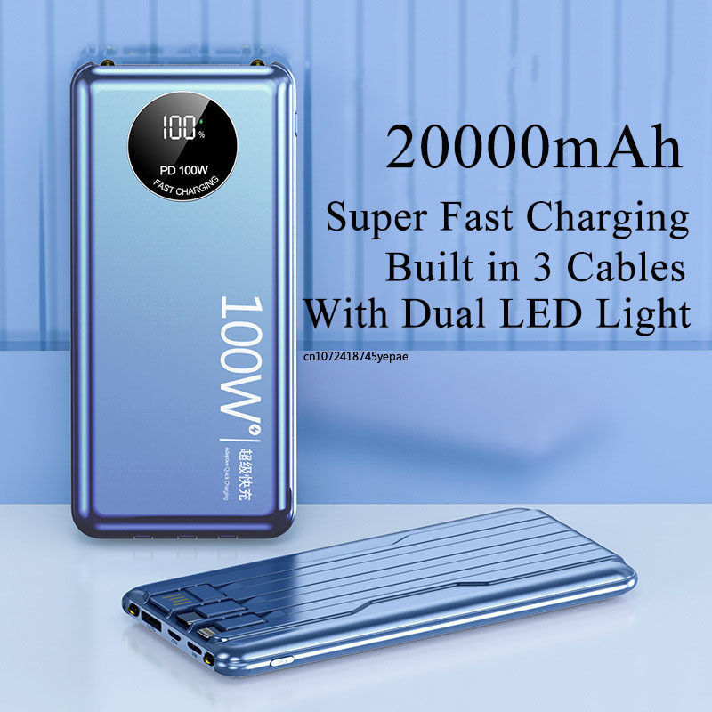 Portable Charger 20000Mah - 100W Super Fast Charging Power Bank