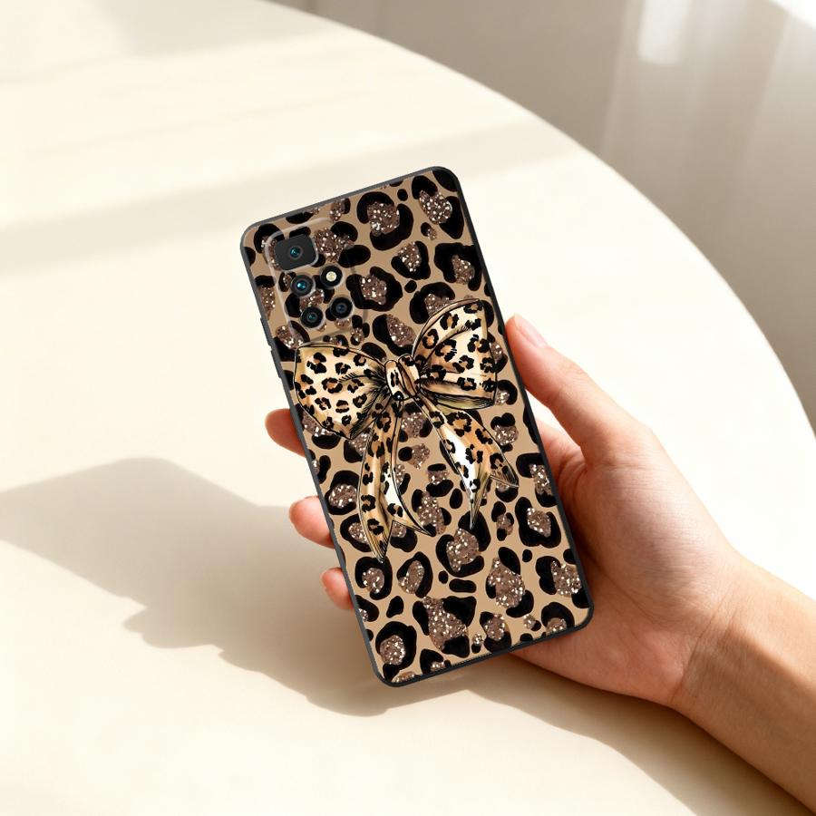 Xiaomi Phone Accessories - Leopard Letter Hearts Bow Case for