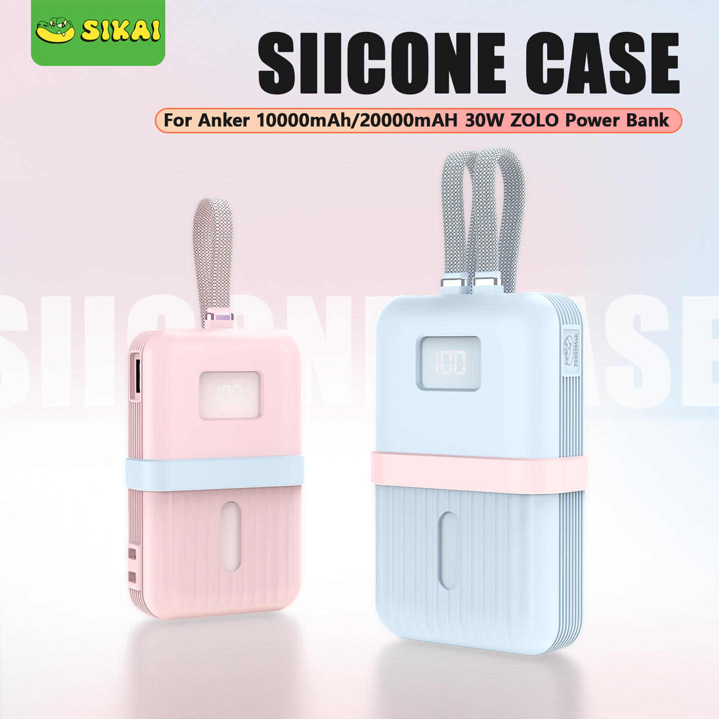 Portable Charger 20000Mah - SIKAI Silicone Case for Anker 10000/20000mAh