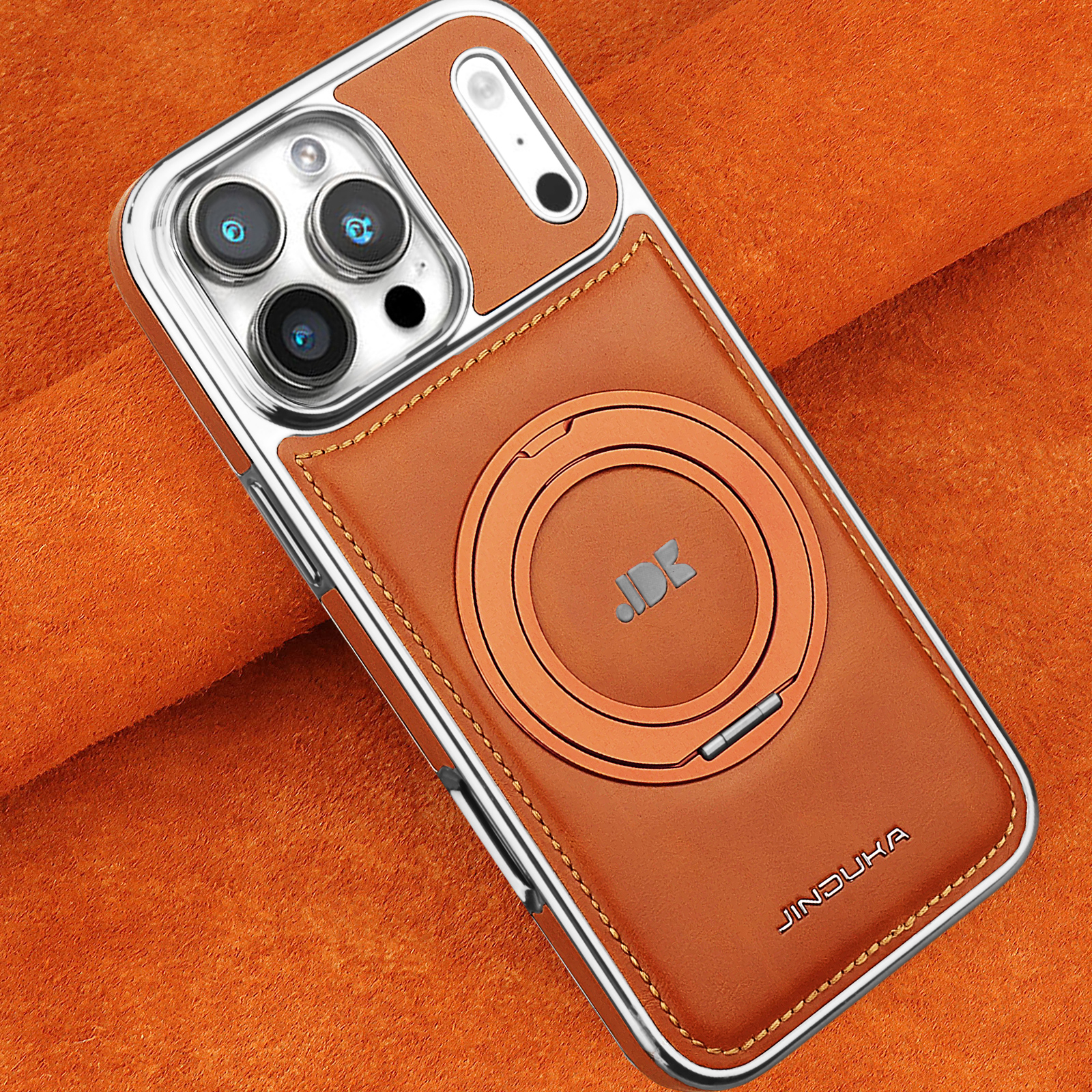 Phone Kickstand Ring - Luxury Magnetic 360 Rotating Kickstand Leather
