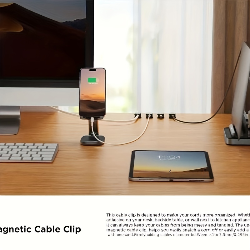 6/12Pcs PP Magnetic Cable Clip - Cable Organizer Magnetic のレビューと価格