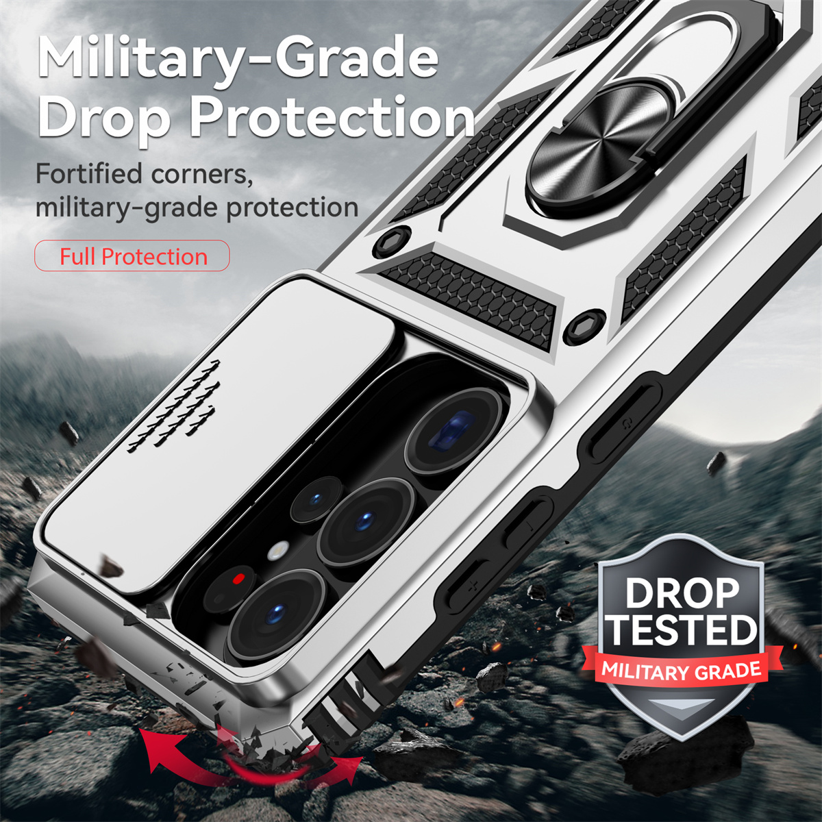 Shockproof Phone Case for Sams - Phone Ring Holder のレビューと価格