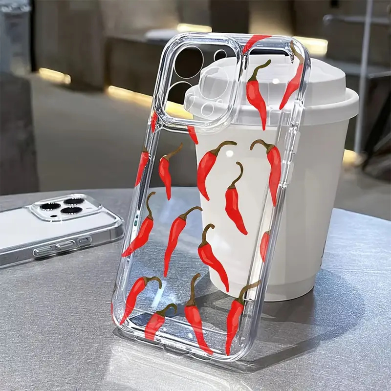 Red Chili Pepper Print Clear P - Xiaomi Phone Accessories のレビューと価格