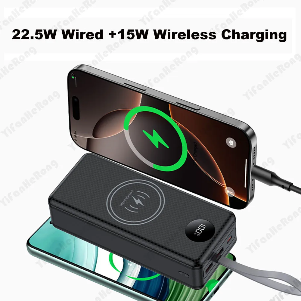 22.5W Fast Charging 15W Wirele - Portable Charger 20000Mah のレビューと価格