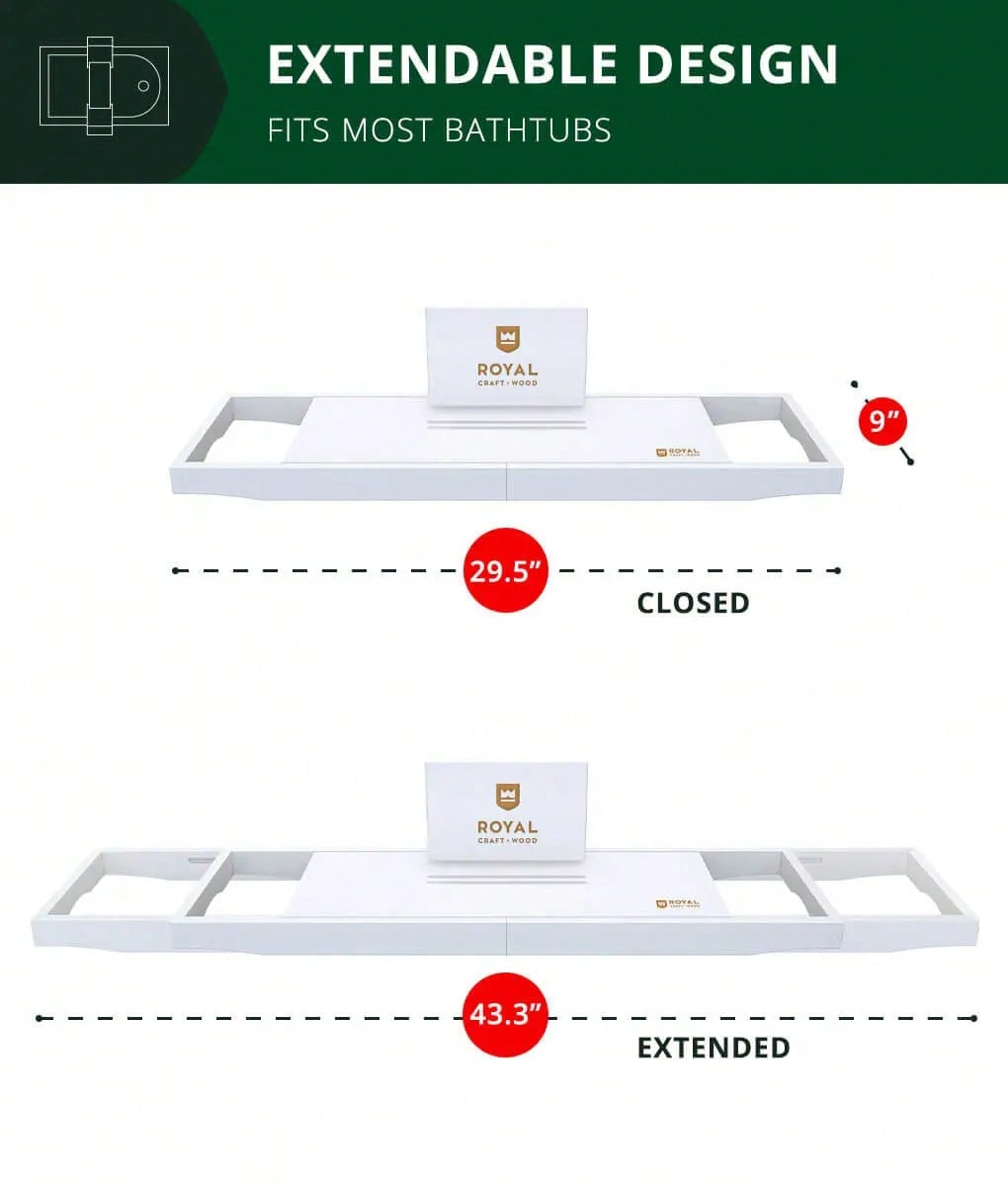 Wood Bathtub Tray Caddy, Luxur - Phone Accessories Rack のレビューと価格