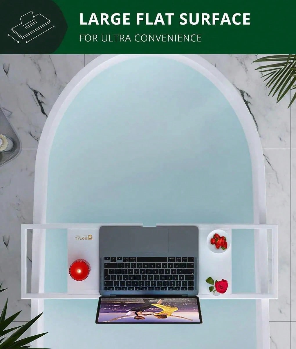 Wood Bathtub Tray Caddy, Luxur - Phone Accessories Rack のレビューと価格