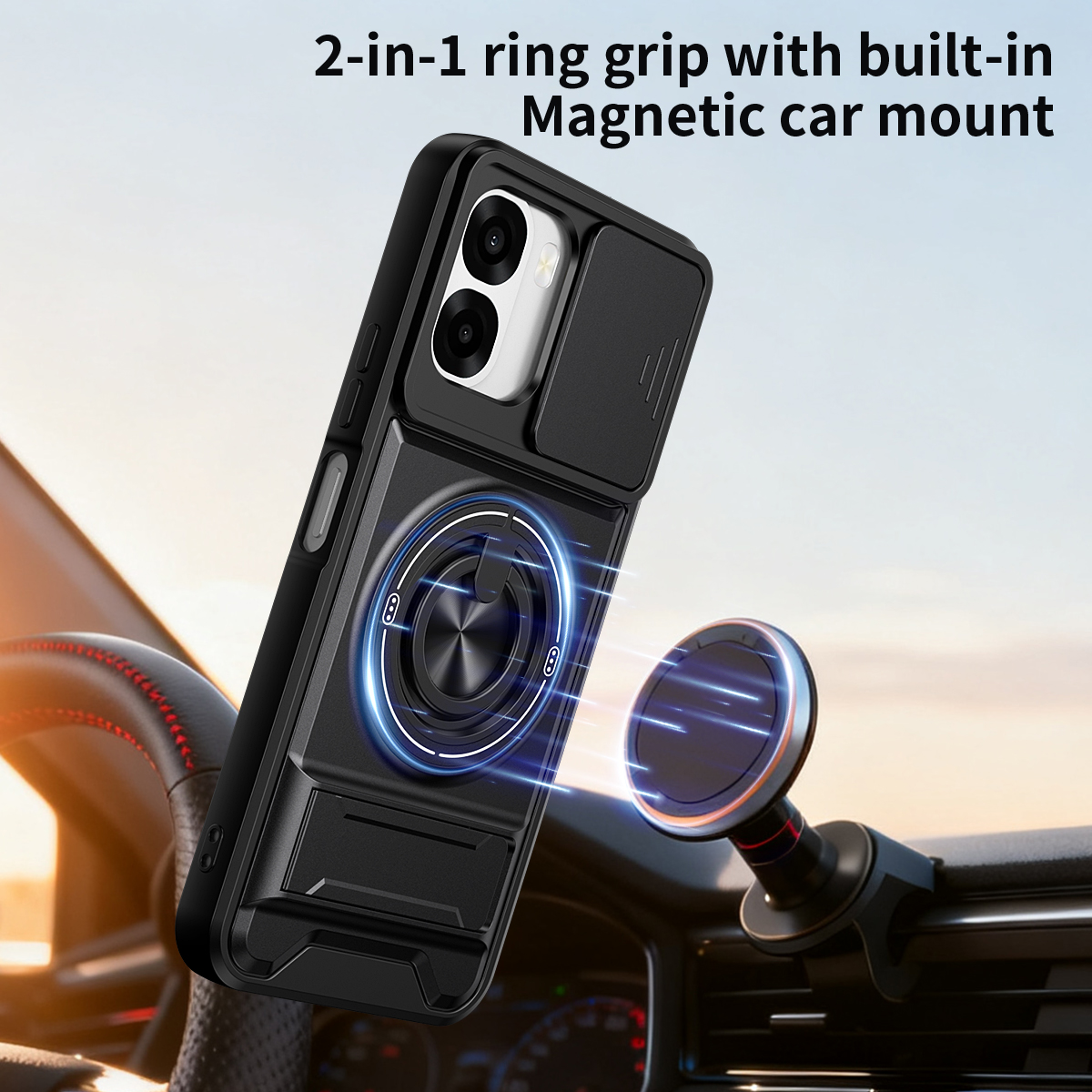 Armor Phone Case For Oppo A6x  - Phone Kickstand Ring のレビューと価格