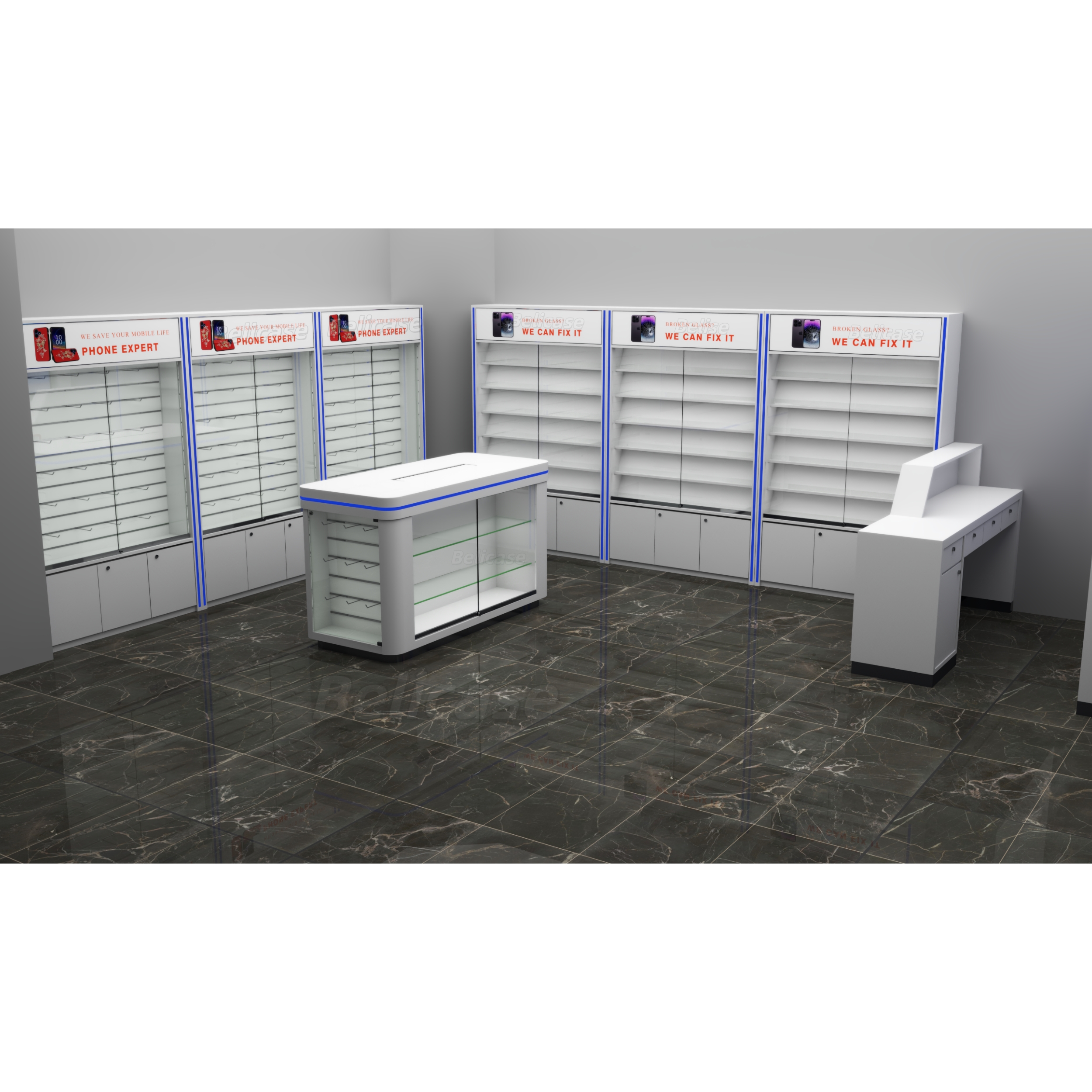 Cell Phone Shop Slatwall Displ - Phone Accessories Rack のレビューと価格