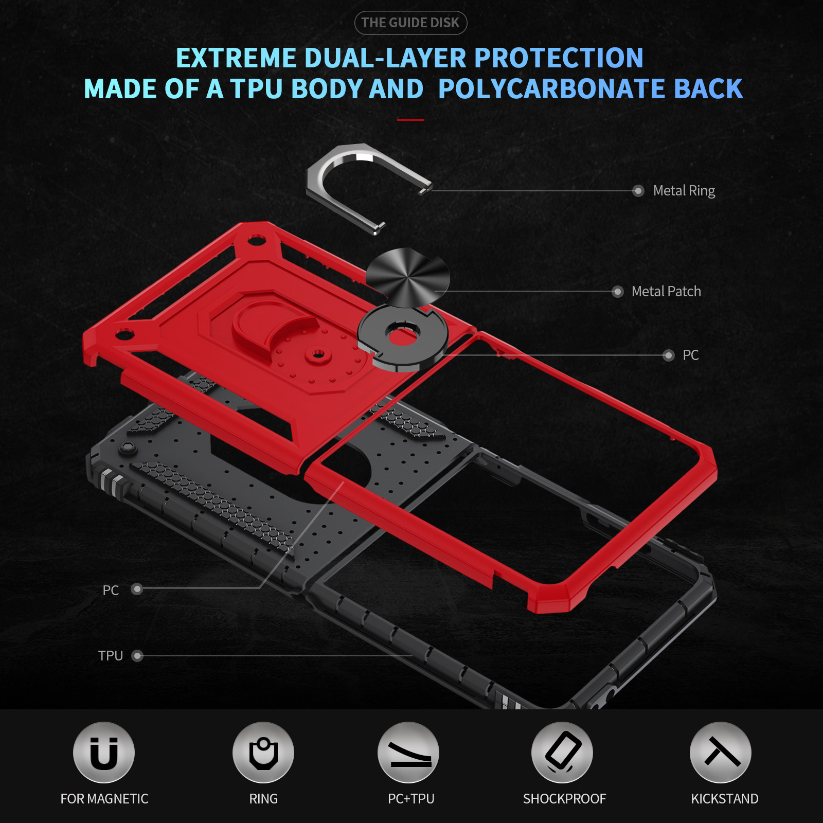 Military-grade Shockproof Phon - Phone Kickstand Ring のレビューと価格