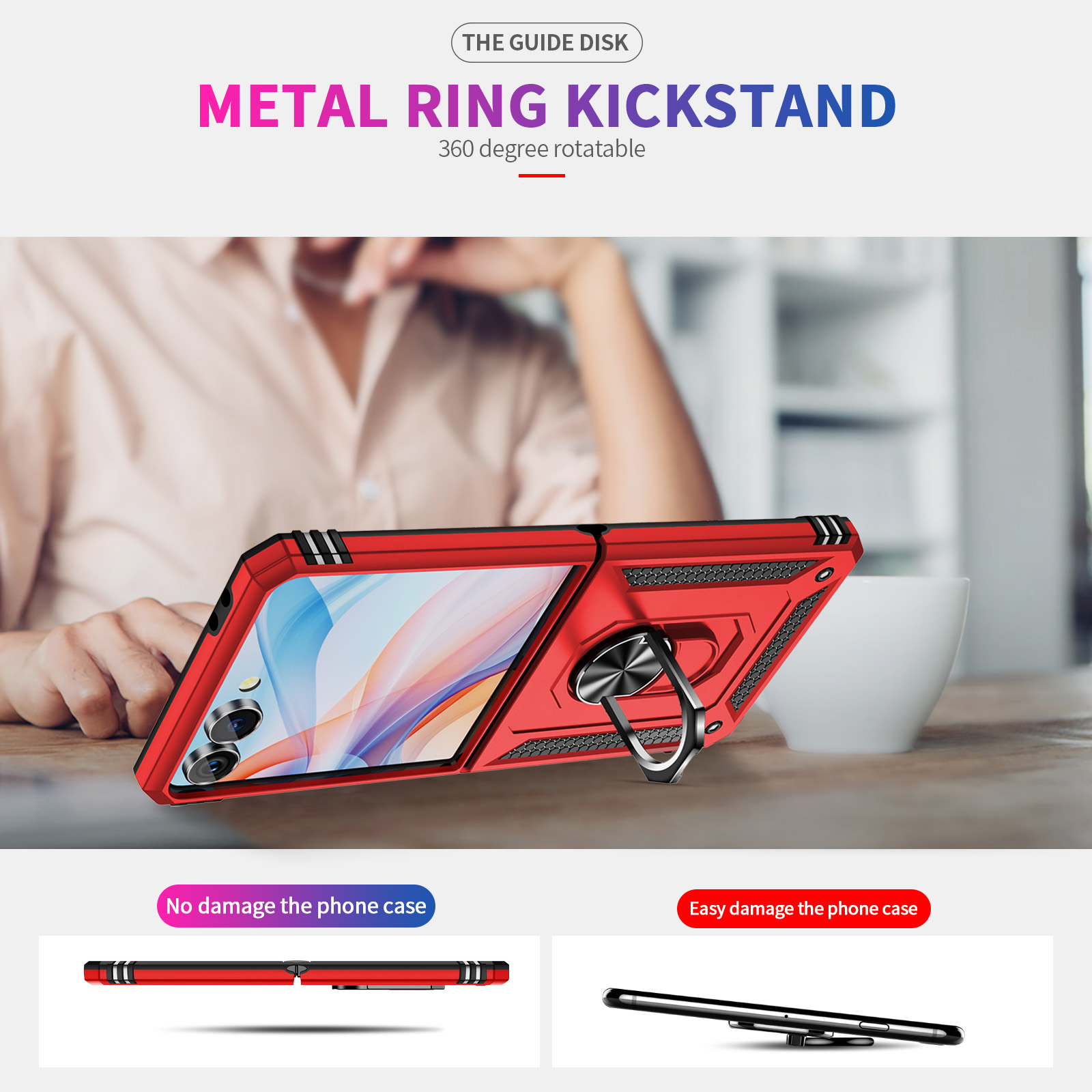 Military-grade Shockproof Phon - Phone Kickstand Ring のレビューと価格