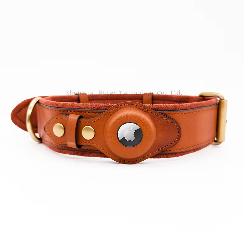Leather Dog Collar with Tracke - Airtag Holder Case のレビューと価格