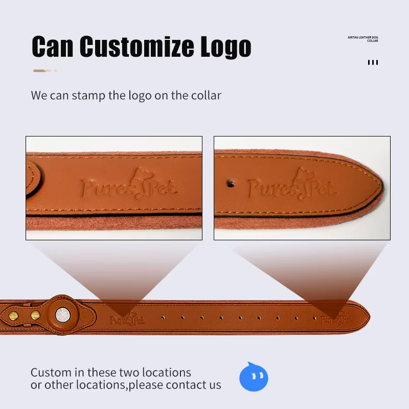 Leather Dog Collar with Tracke - Airtag Holder Case のレビューと価格