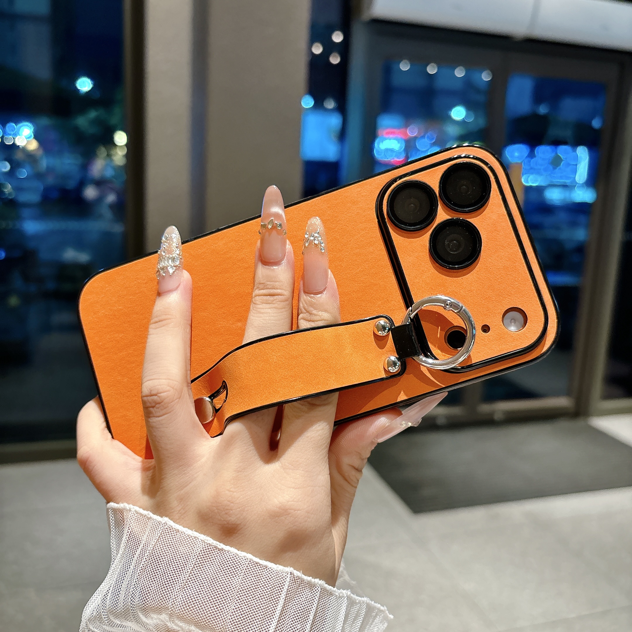 Suede Leather Wrist Strap Hold - Phone Ring Holder のレビューと価格