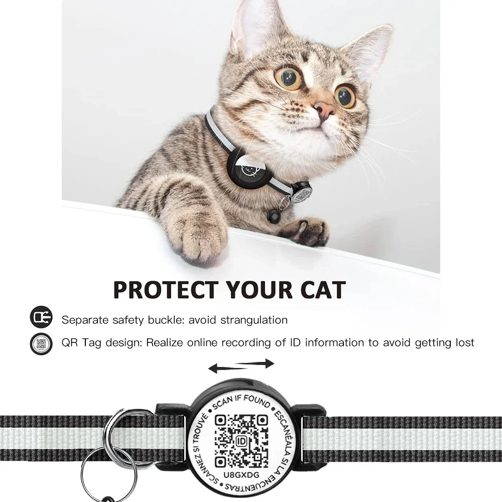GPS Tracker Cat Collar with QR - Airtag Holder Case のレビューと価格