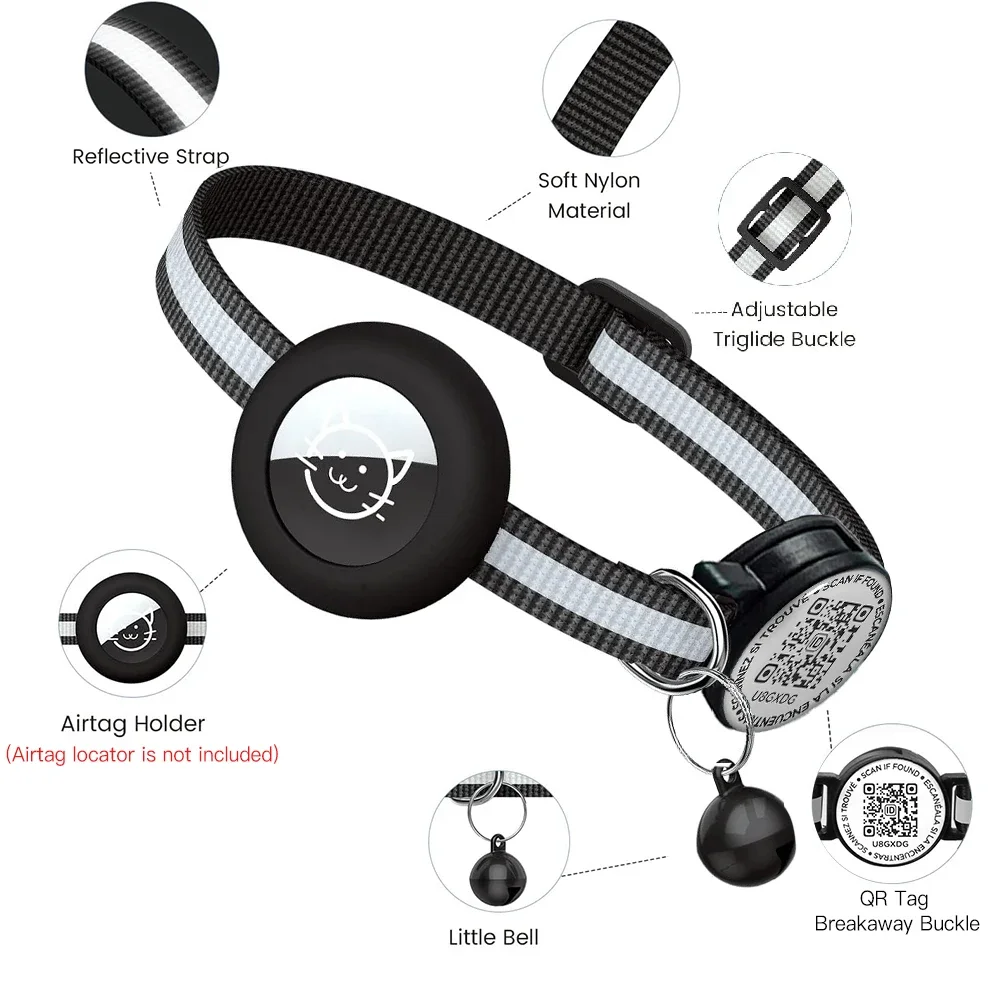 GPS Tracker Cat Collar with QR - Airtag Holder Case のレビューと価格