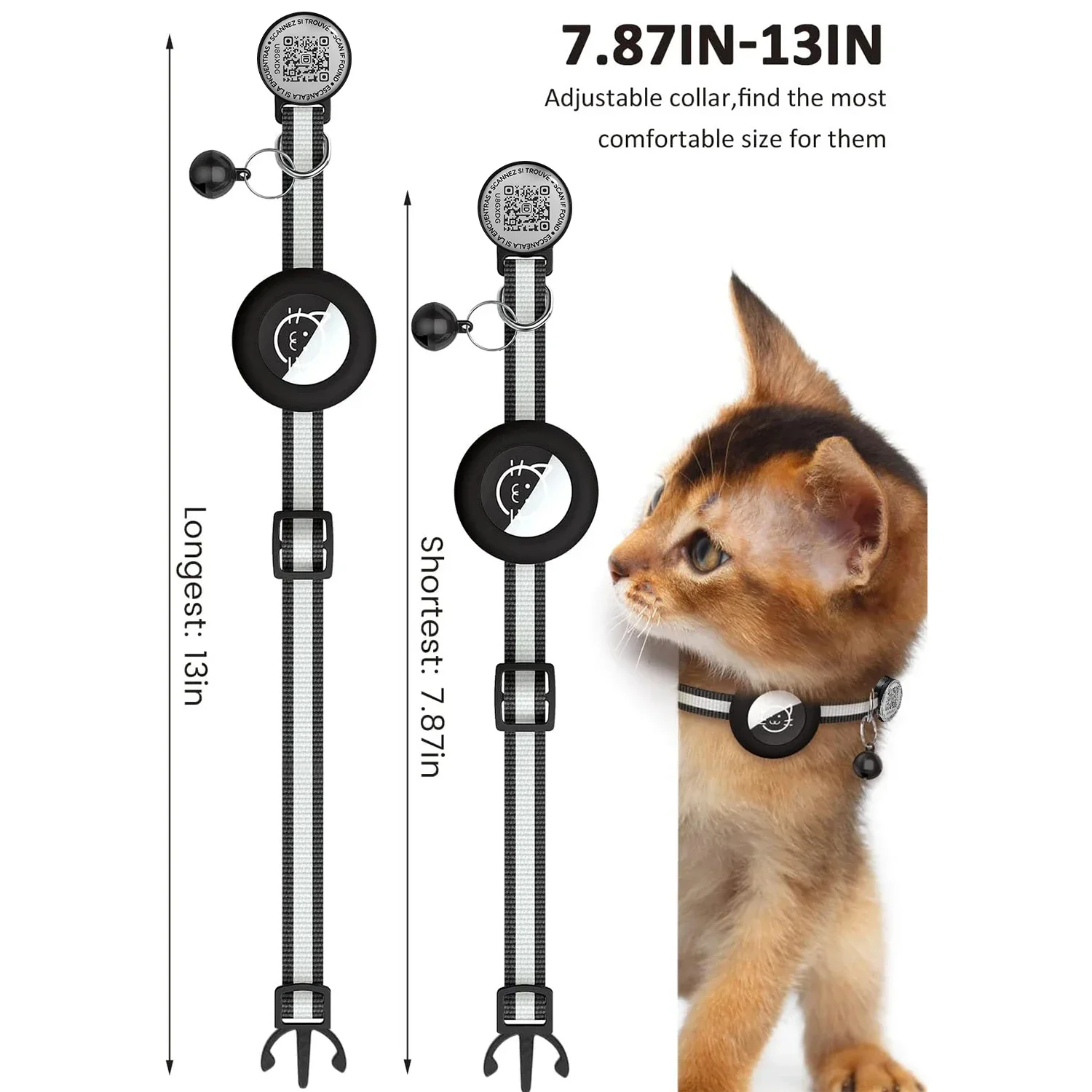 GPS Tracker Cat Collar with QR - Airtag Holder Case のレビューと価格