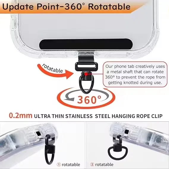 360 Rotating Phone Lanyard Cli - Phone Ring Holder のレビューと価格