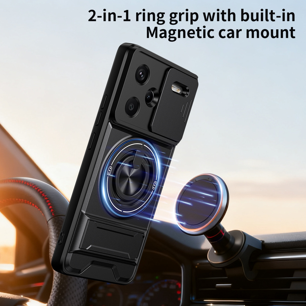 Lens Slide Camera Phone Case f - Phone Kickstand Ring のレビューと価格