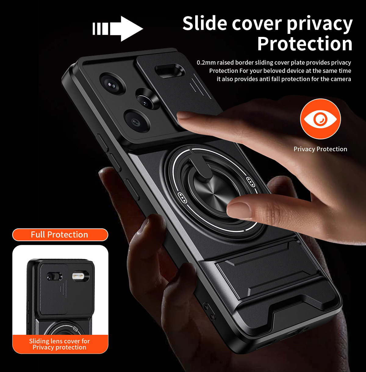Lens Slide Camera Phone Case f - Phone Kickstand Ring のレビューと価格