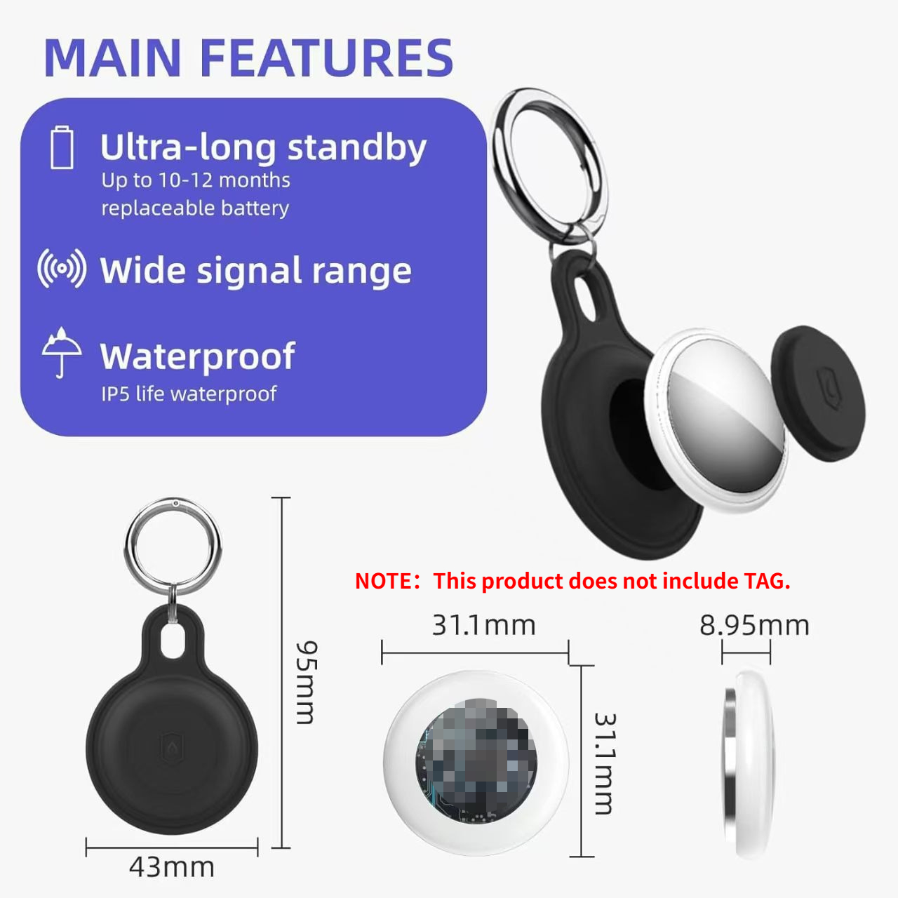Upgraded Silicone Waterproof A - Airtag Holder Case のレビューと価格