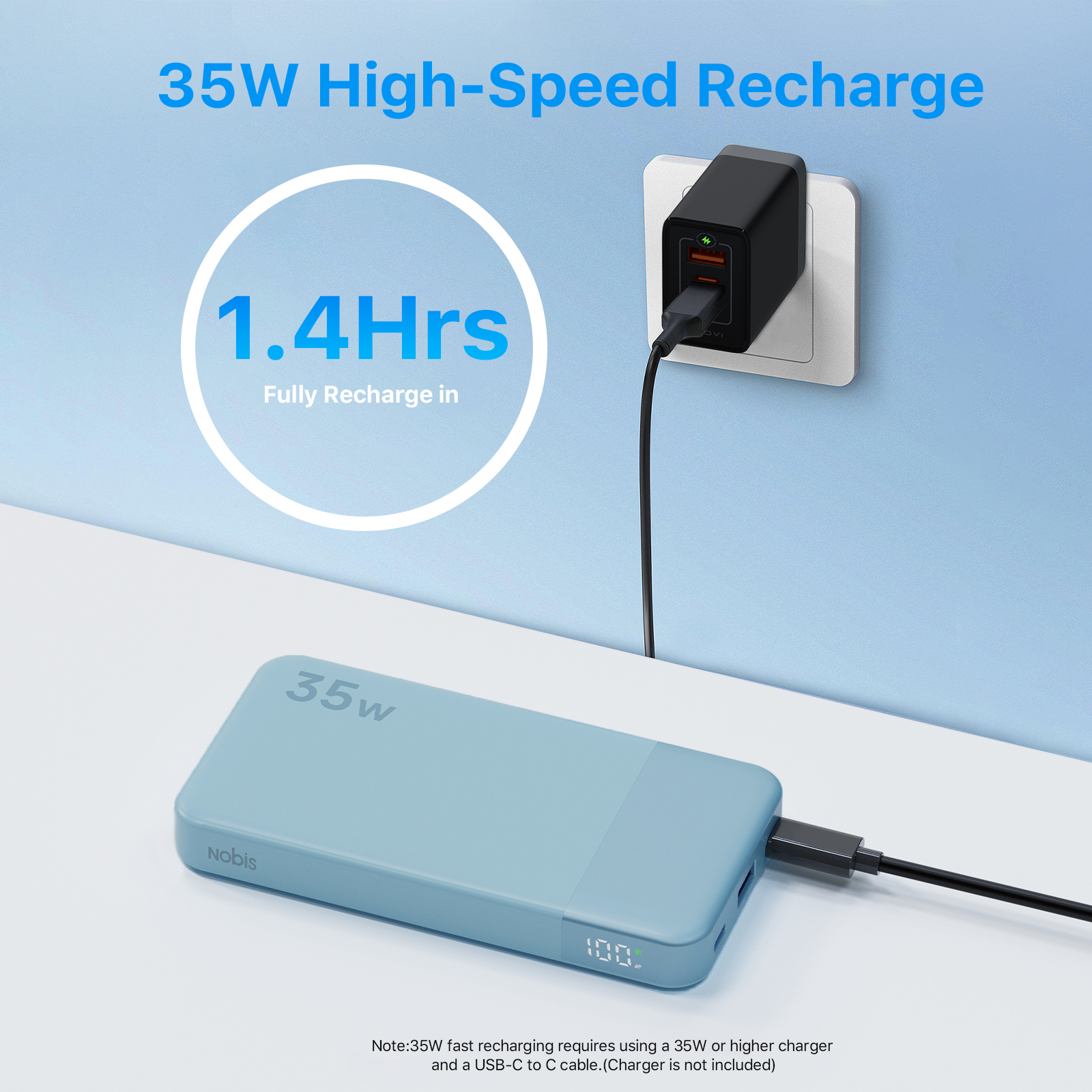 NOBIS N3510 Slim Power Bank 10 - Portable Charger 20000Mah のレビューと価格