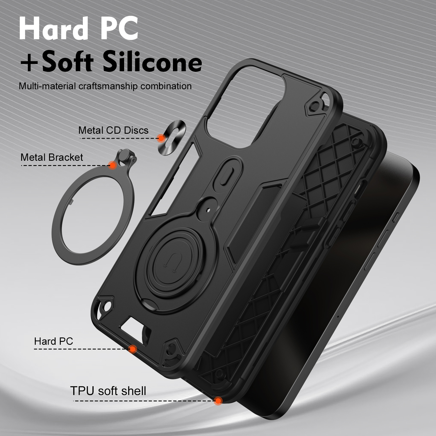360 ° Rotating Metal Car Brack - Phone Ring Holder のレビューと価格